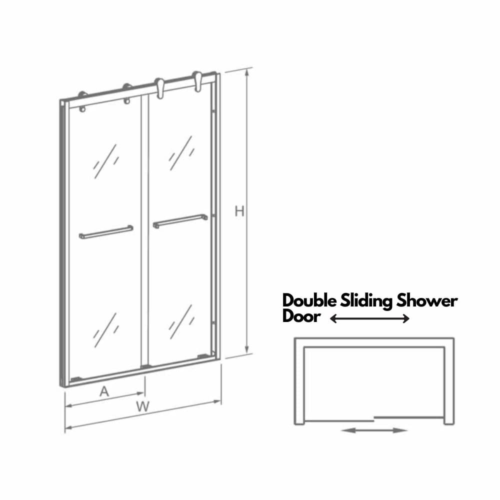 Sliding Shower Door With Clear Tempered Glass And Full Frame_voghion.com